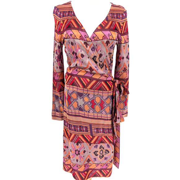 Rare VTG Y2K Diane Von Furstenberg Greo Maximalist Avant Garde Wrap Dress 10 - Picture 4 of 13